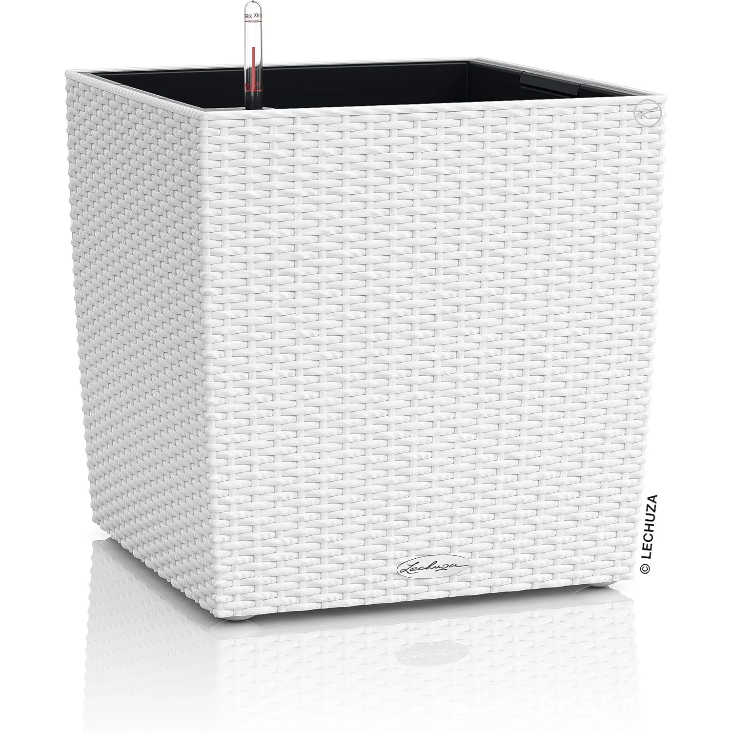 Lechuza "Cube Cottage 30" Pflanzgefäß mit ERD-Bewässerungs-System, Weiß, 30 x 30 x 30 cm