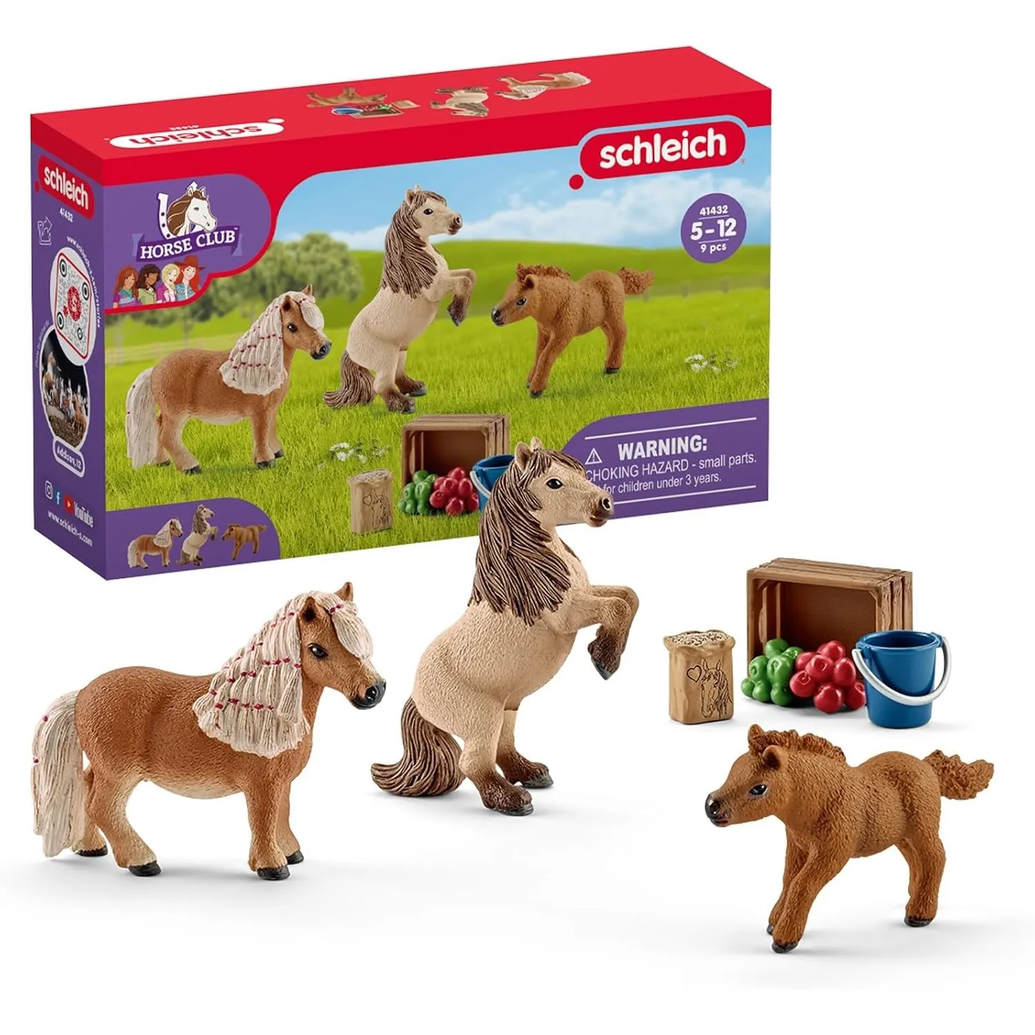 Schleich Horse Club | Mini Shetty Familie 41432 | ab 5 Jahren | 9 Teile