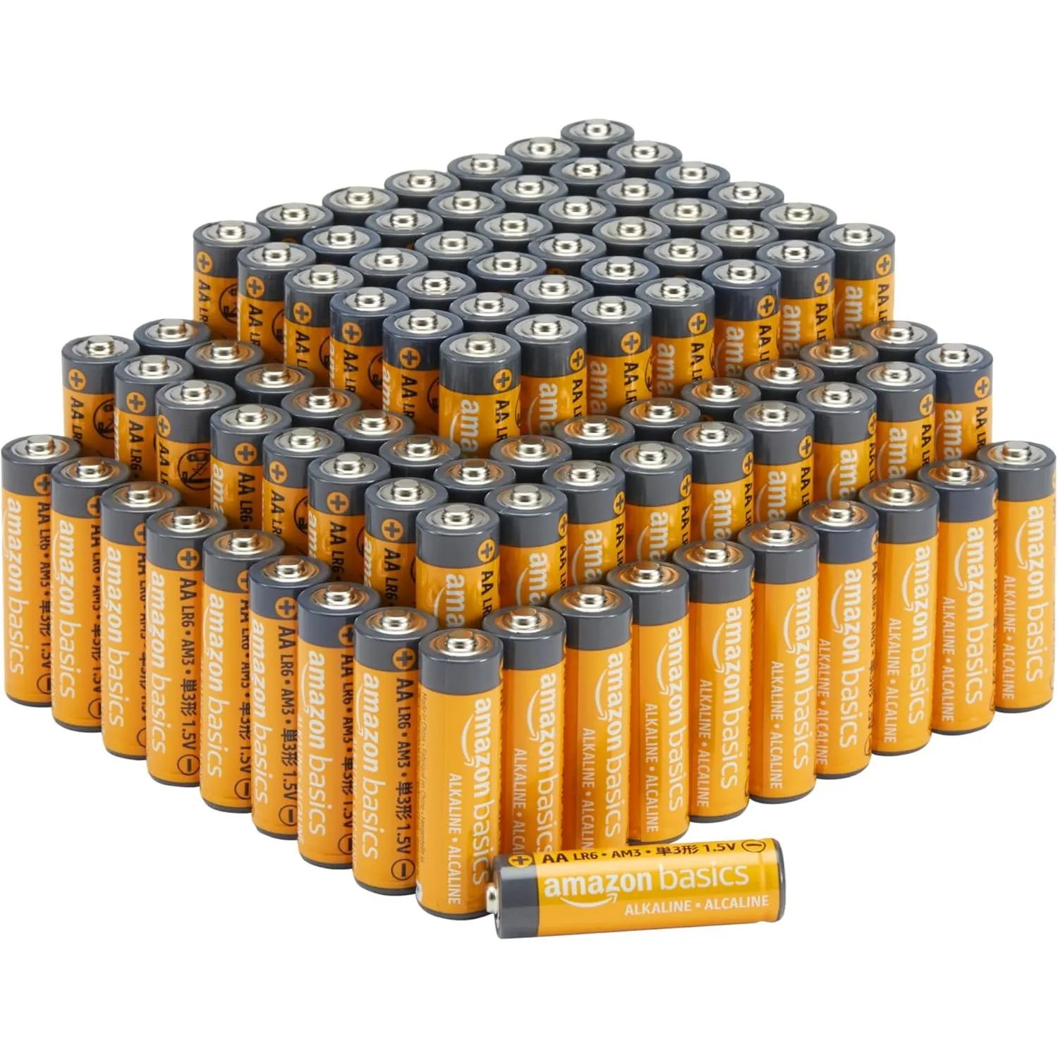 Amazon Basics AA-Alkali-Hochleistungsbatterien, 1,5 V, 10 Jahre lagerfähig, 100 Stück