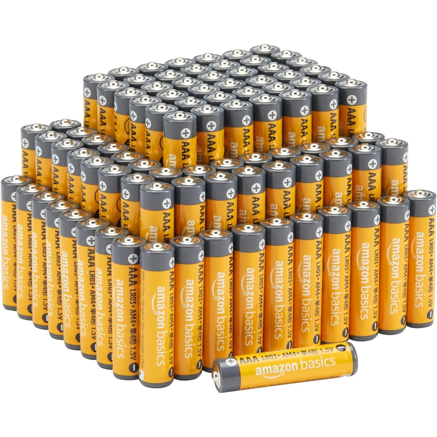 Amazon Basics AAA-Alkali-Hochleistungsbatterien, 1,5 V, 10 Jahre lagerfähig, 100 Stück