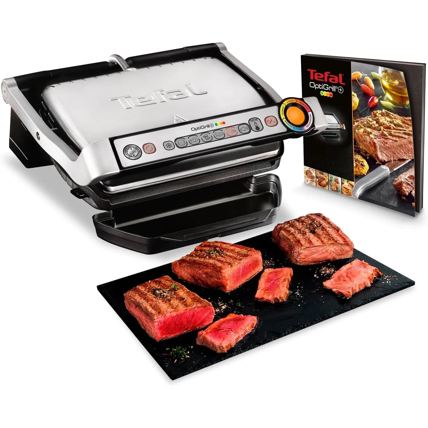 Tefal OptiGrill+ Kontaktgrill, 6 Programme, Garstufenanzeige, abnehmbare Platten, manueller Modus, optimal Grillergebni…