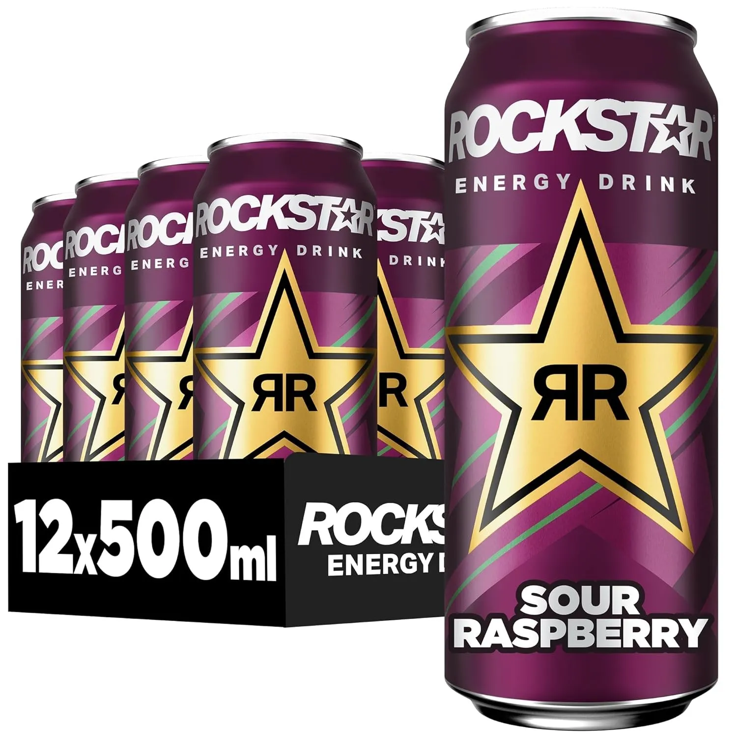 Rockstar Energy Drink Sour Raspberry Geschmack - Saures, Koffeinhaltiges Erfrischungsgetränk für den Energie Kick, EINW…