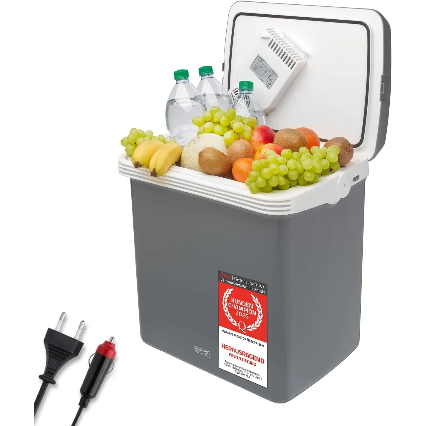 TZS First Austria - Elektrische Kühlbox 32L - Kühl- & Wärmefunktion - 12V/230V für Auto & Steckdose - Thermoelektrisch …