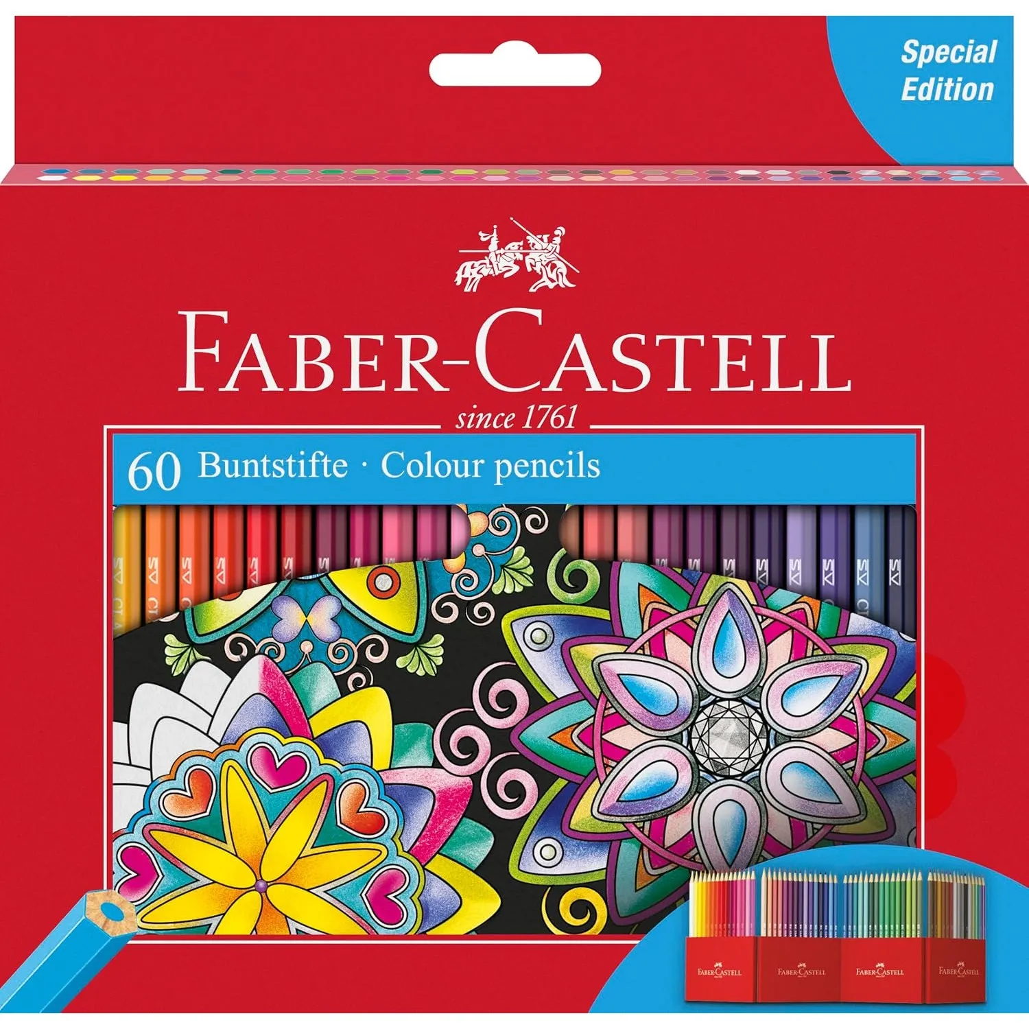 Faber-Castell - Buntstifte Set Castle, 60 hexagonale Malstifte