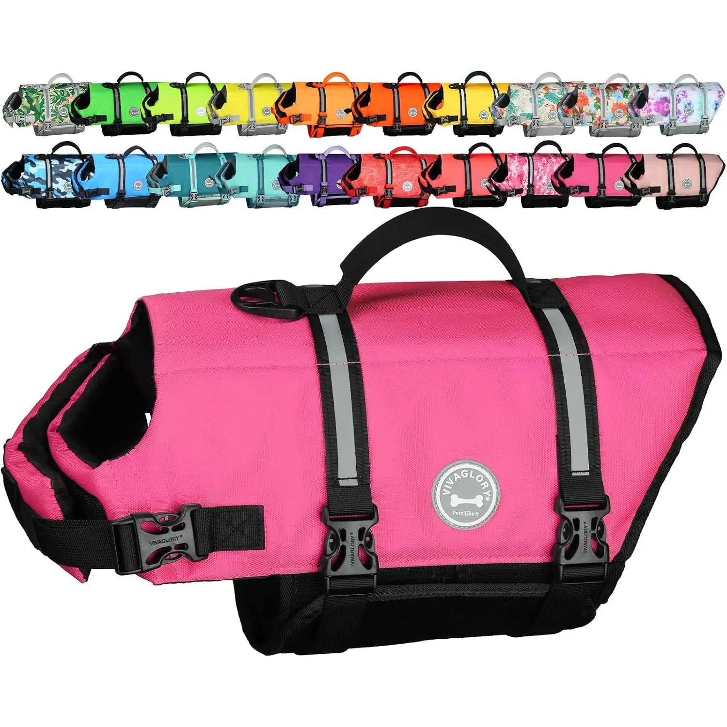 VIVAGLORY Rip Stop Schwimmweste Hund, Hundeschwimmweste, Schwimmhilfe & Auftrieb, Rettungsweste Hund für Bootfahren, XS…