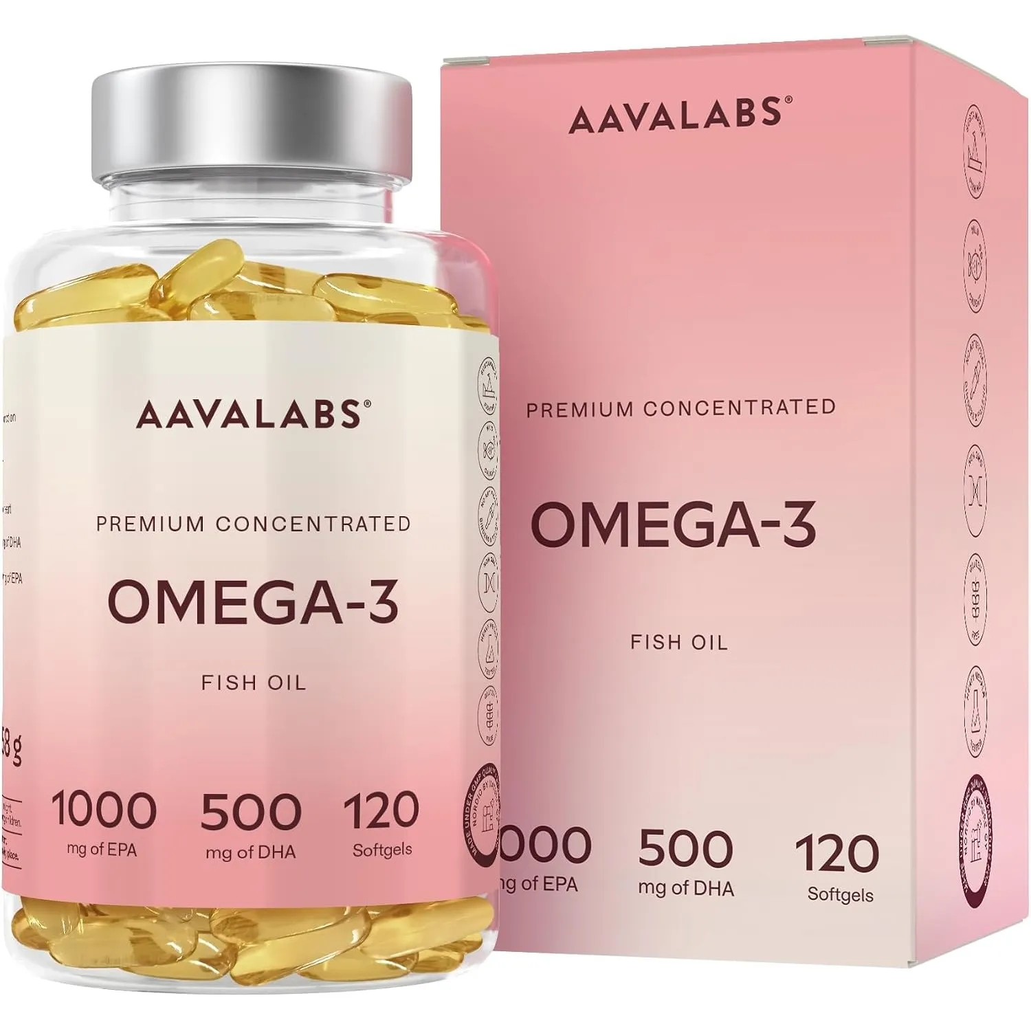 Omega 3 Kapseln Hochdosiert 2000mg - 1000mg EPA + 500mg DHA pro Tagesdosis