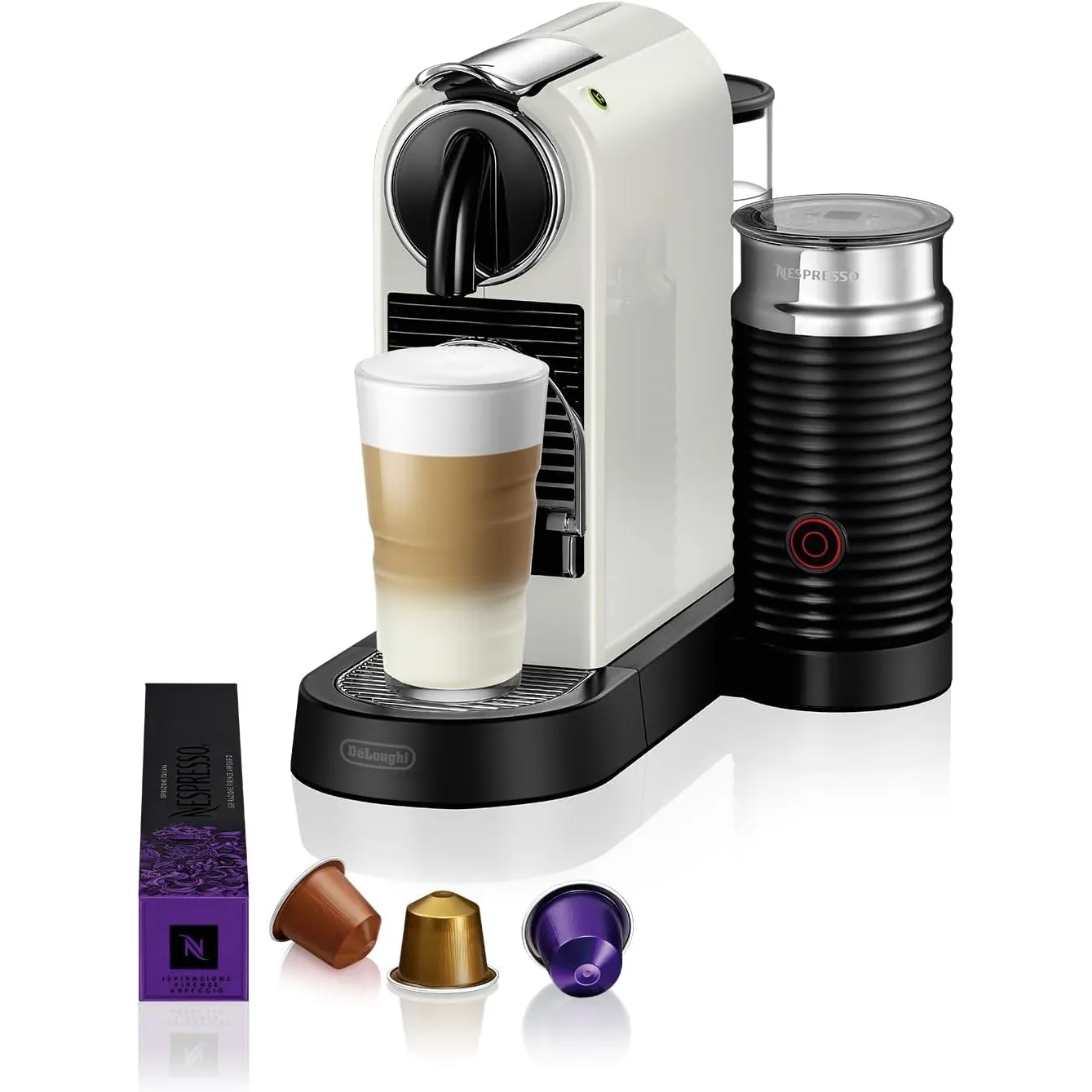 De Longhi Nespresso CitiZ EN 267.WAE Kaffeemaschine mit Milchaufschäumer 19 bar weiß