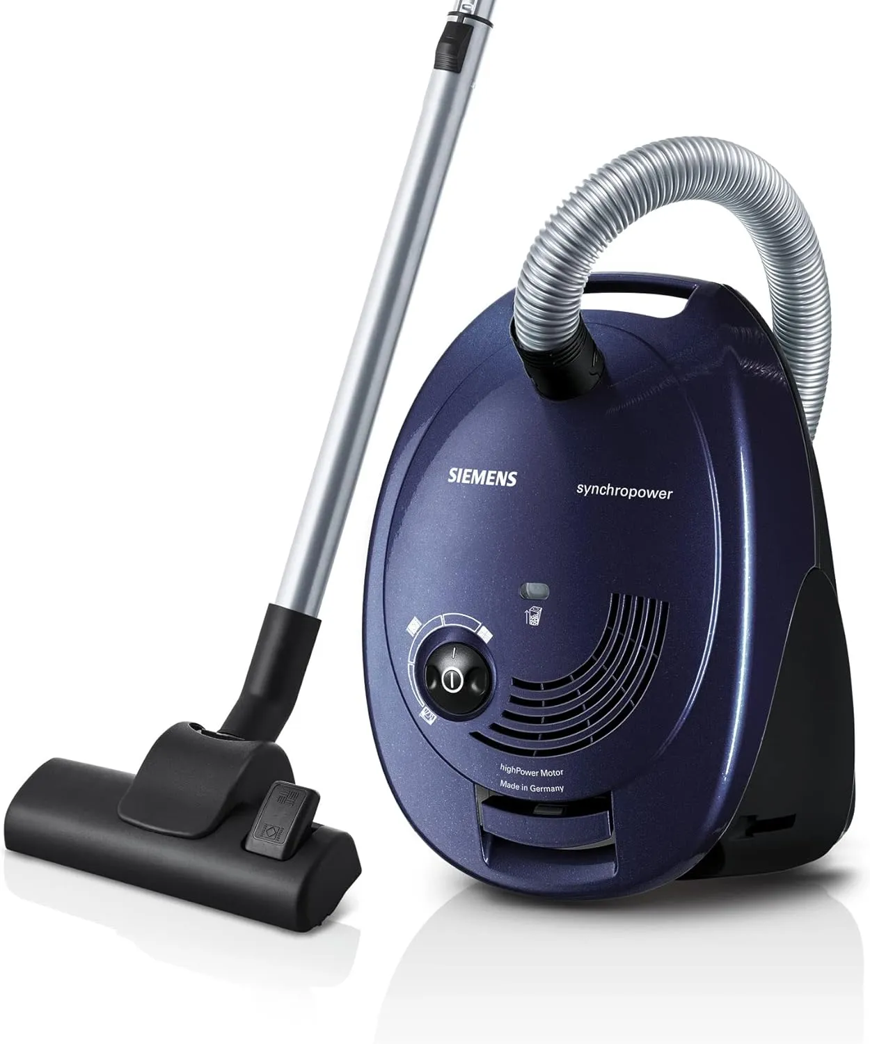 Siemens Staubsauger mit Beutel synchropower VS06A111, Bodenstaubsauger, Hygiene-Filter, Bodendüse für Hartboden und Tep…