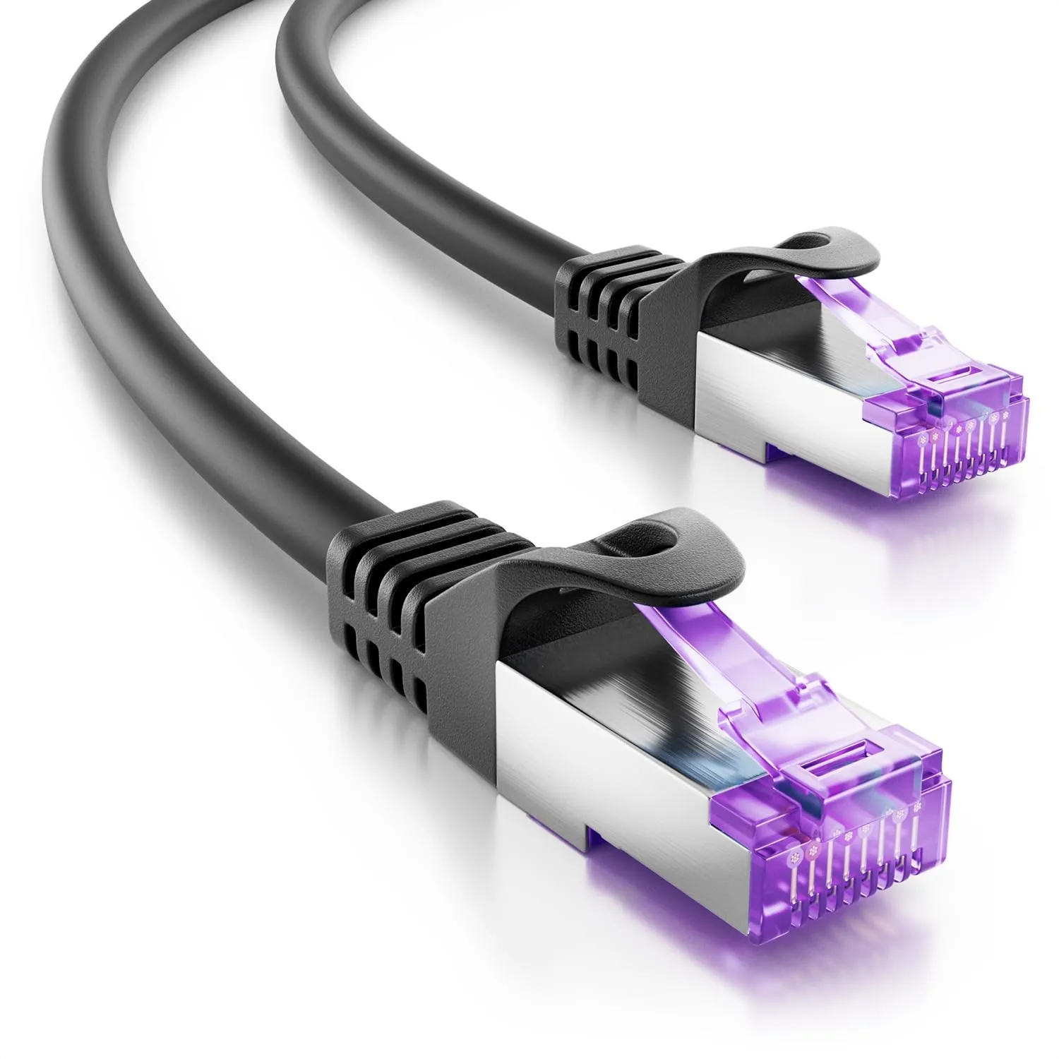 deleyCON 5m CAT7 Netzwerkkabel RJ45 10 Gigabit SFTP PiMF - Schwarz