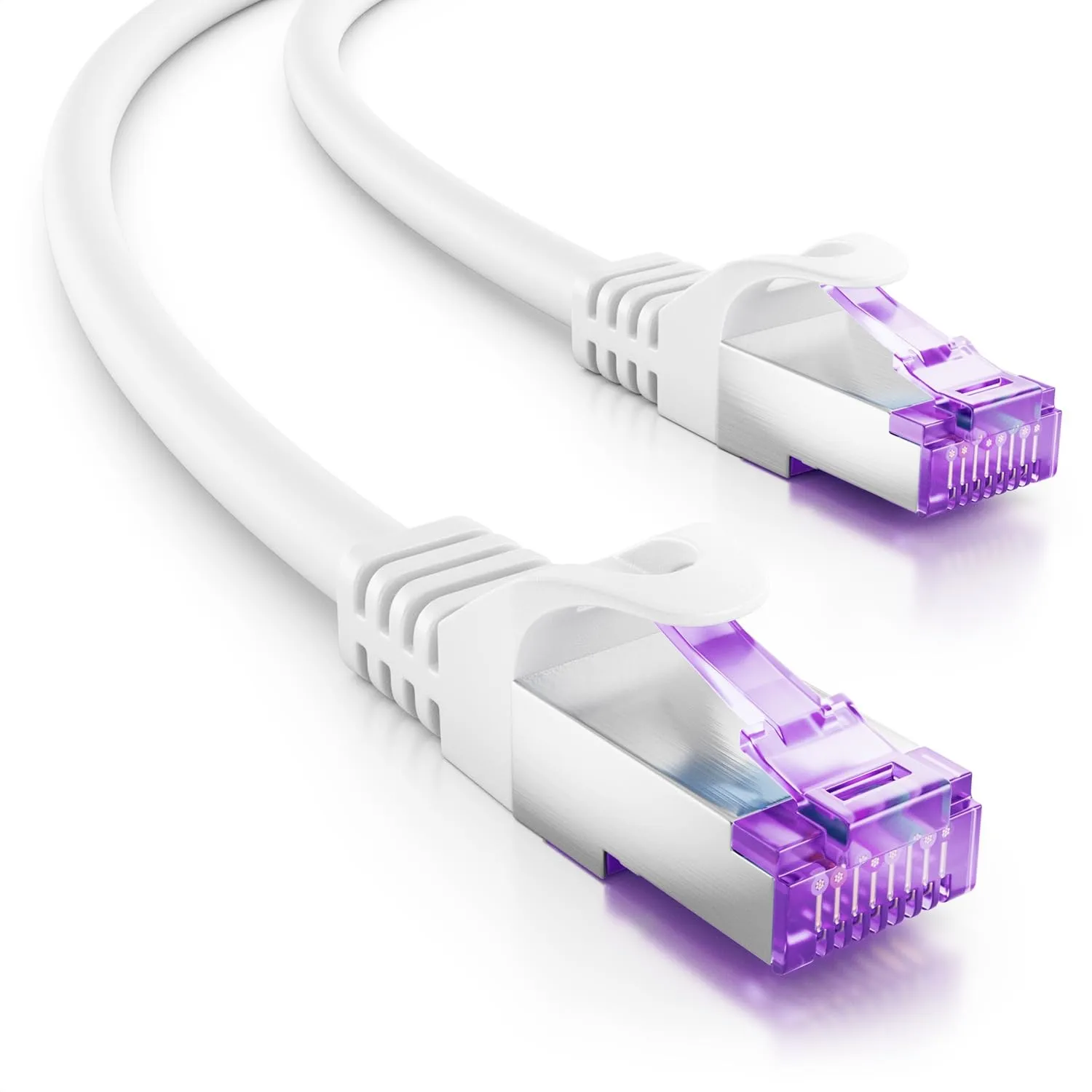 deleyCON 7,5m CAT7 Netzwerkkabel RJ45 10 Gigabit SFTP PiMF - Weiß