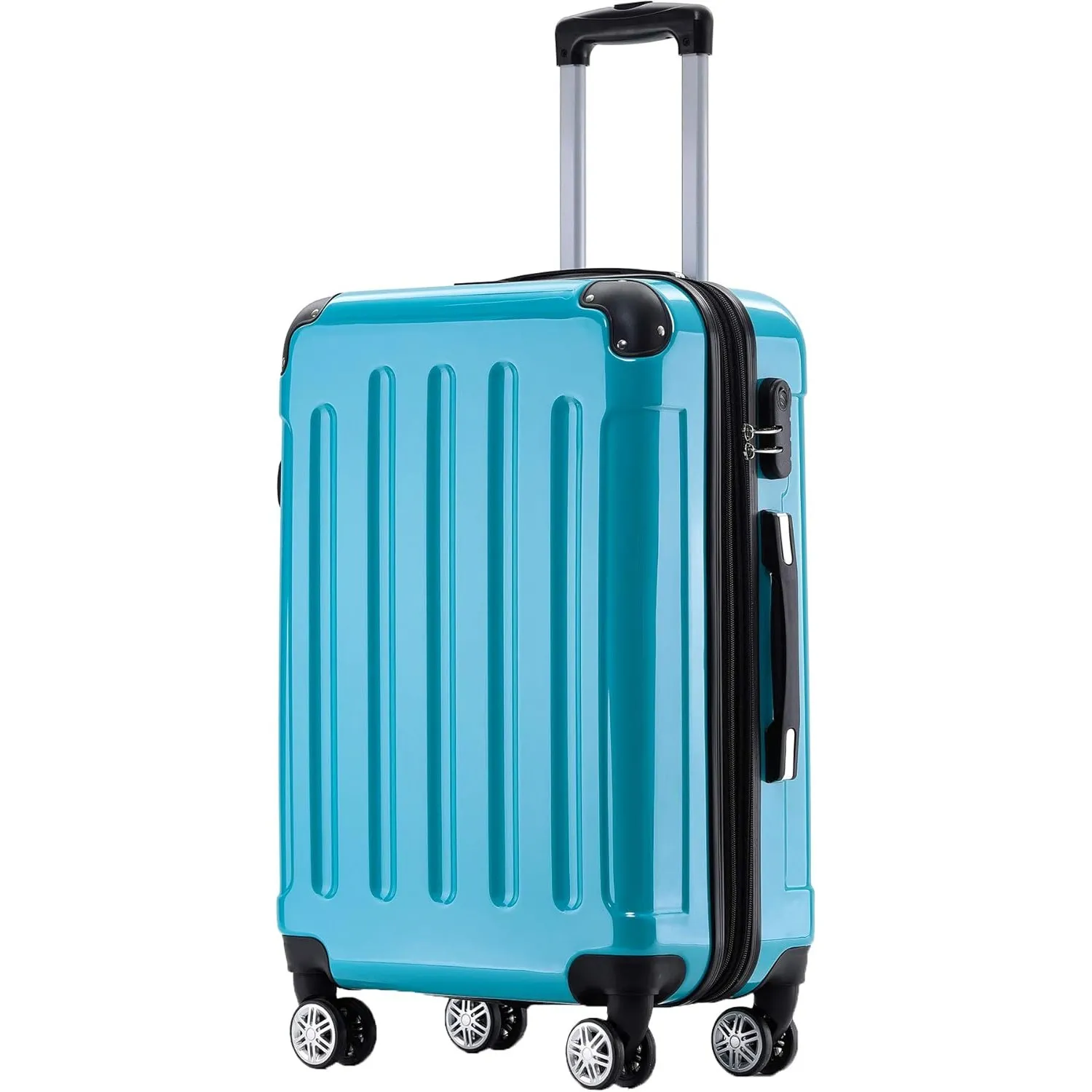 BEIBYE Zwillingsrollen 2048 Hartschale Trolley Koffer Reisekoffer Taschen Gepäck in M-L-XL-Set (Türkis, M)