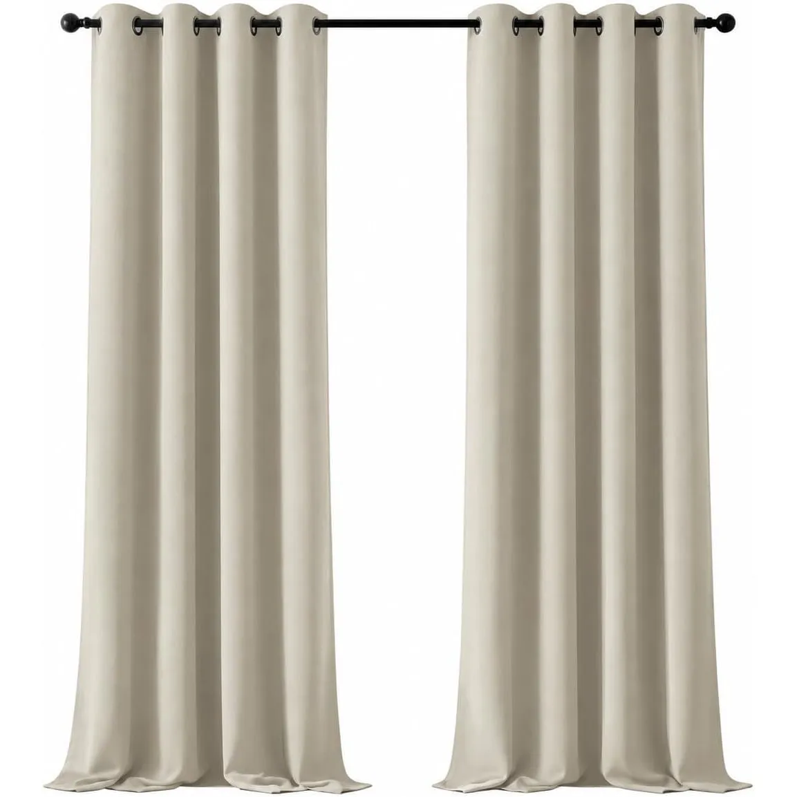 Deconovo Vorhang Verdunkelung Beige Wohnzimmer Blickdicht Gardinen mit Ösen