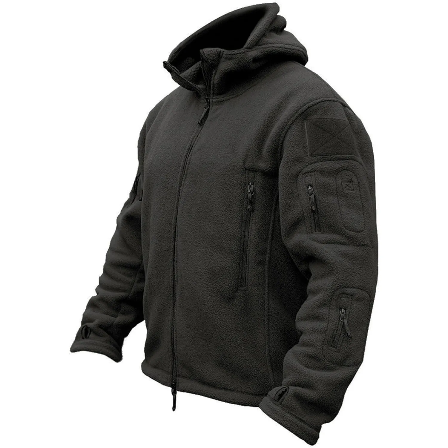 TACVASEN Herren Fleecejacke Military Outdoor Winddichte Jacke mit Kapuze