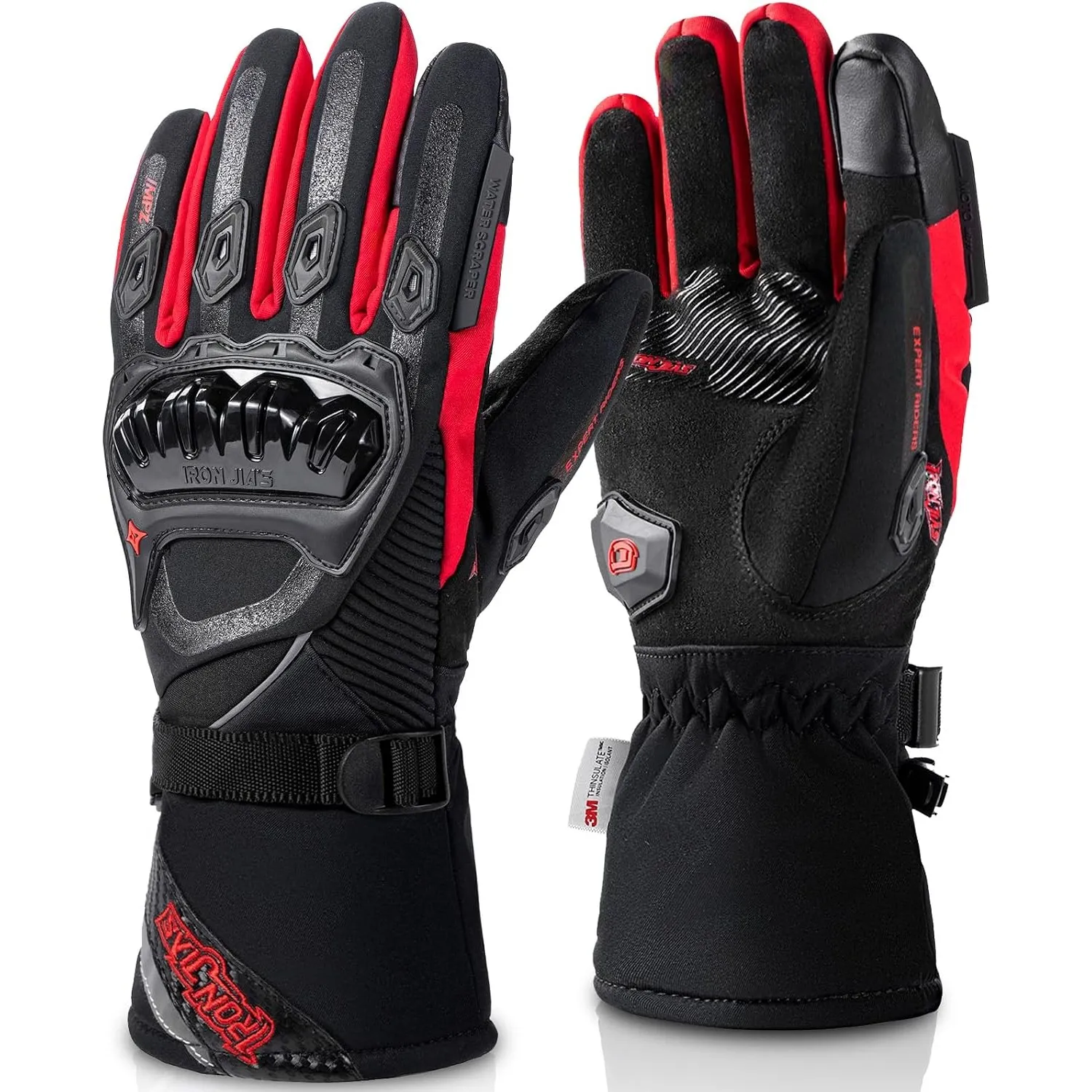 IRON JIA'S Winter Motorradhandschuhe, Wasserdicht Winddicht Level 1 KP Leicht und Warm Touchscreen Handschuhe für Motor…
