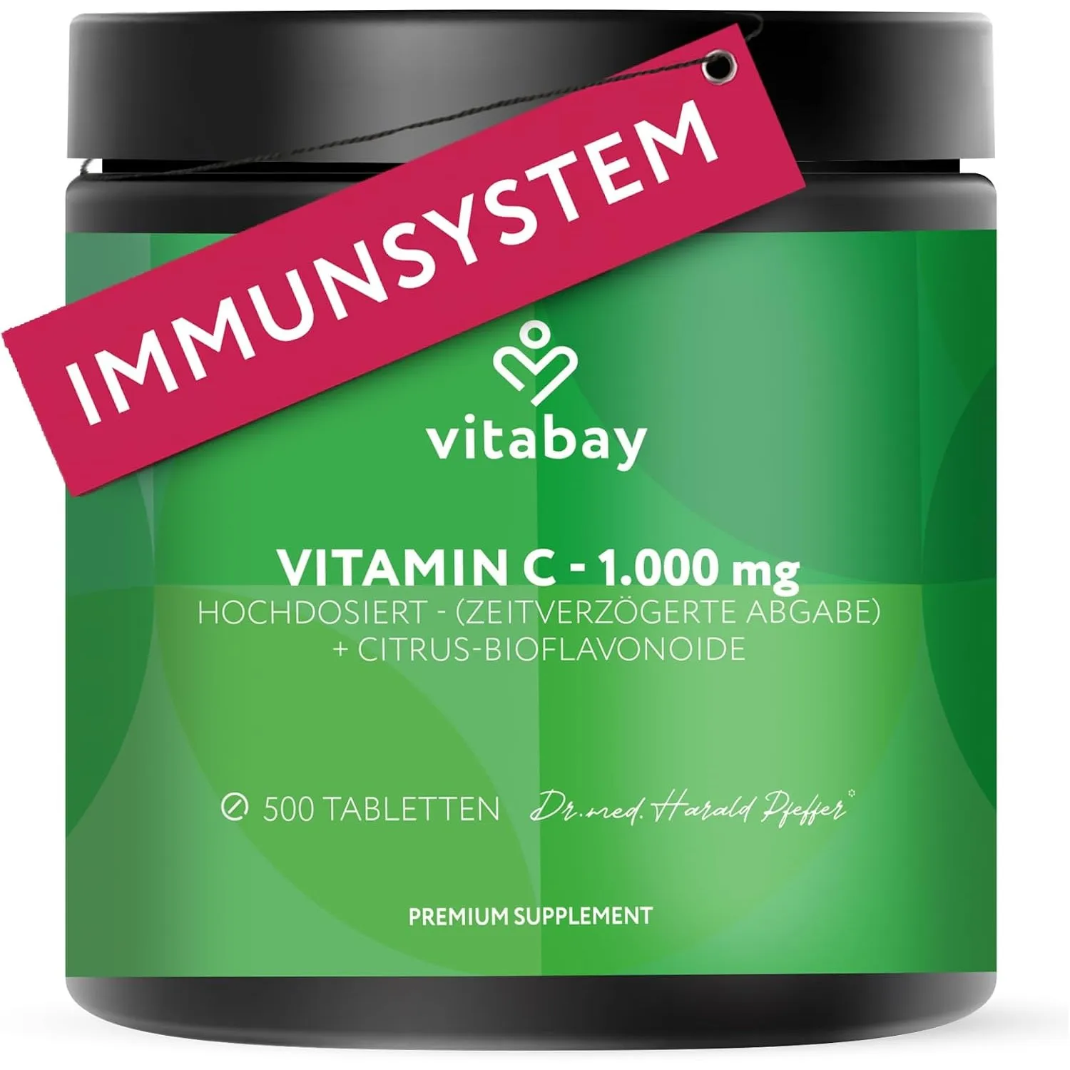 Vitabay Vitamin C 1000 mg – 500 vegane Time-Released Tabletten