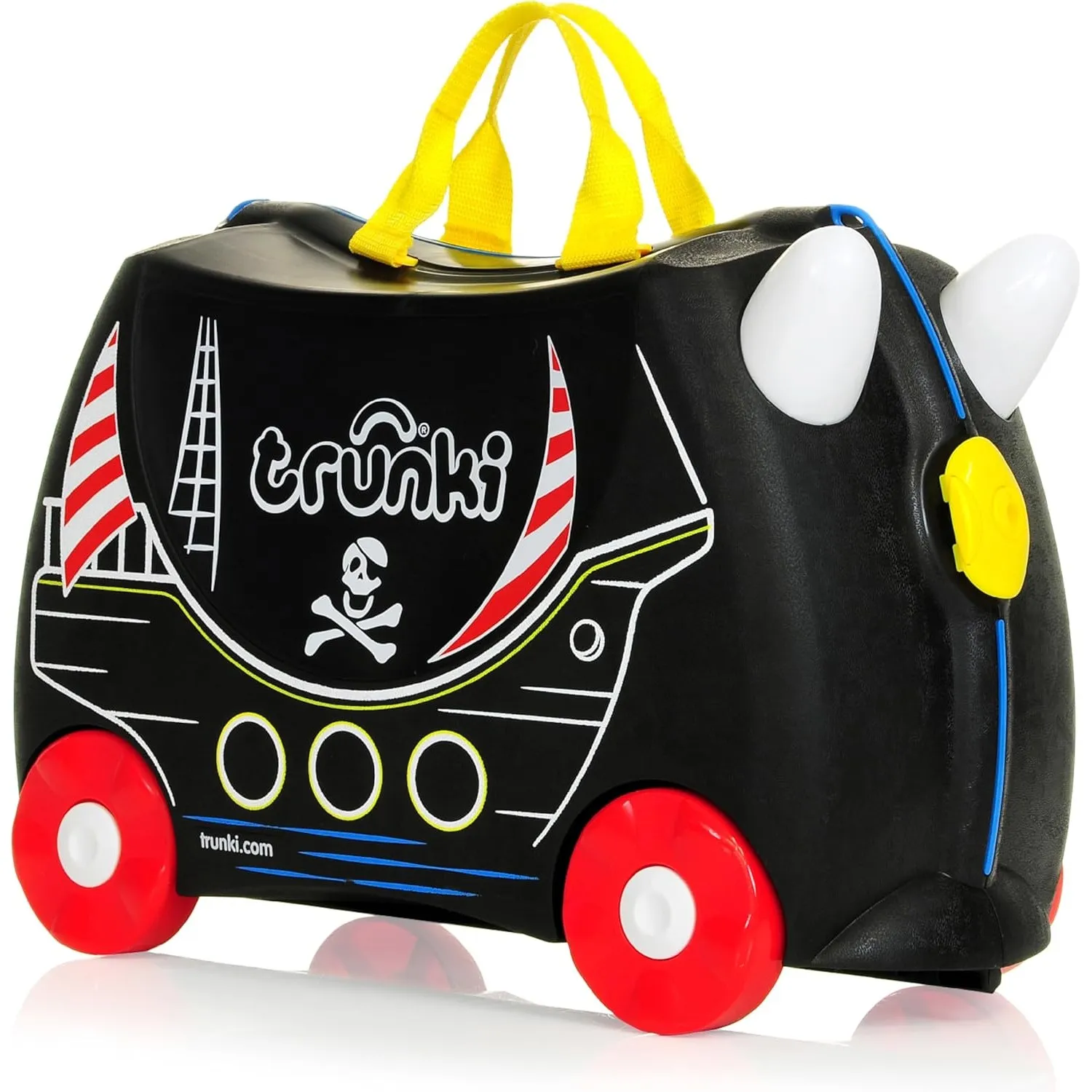 Trunki Der originale Kinderkoffer zum Draufsitzen - 18-L Handgepäck Koffer, befahrbarer Hartschalen Reisekoffer mit Rol…