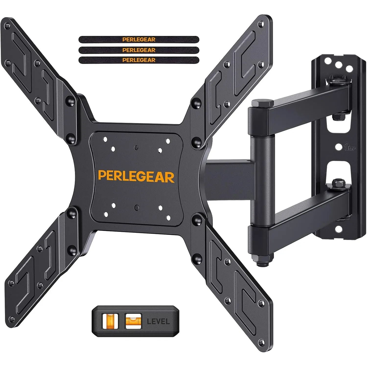 Perlegear TV Wandhalterung, Schwenkbare Neigbare TV Halterung für 26-65 Zoll Flach&Curved Fernseher bis zu 45Kg, max.VE…