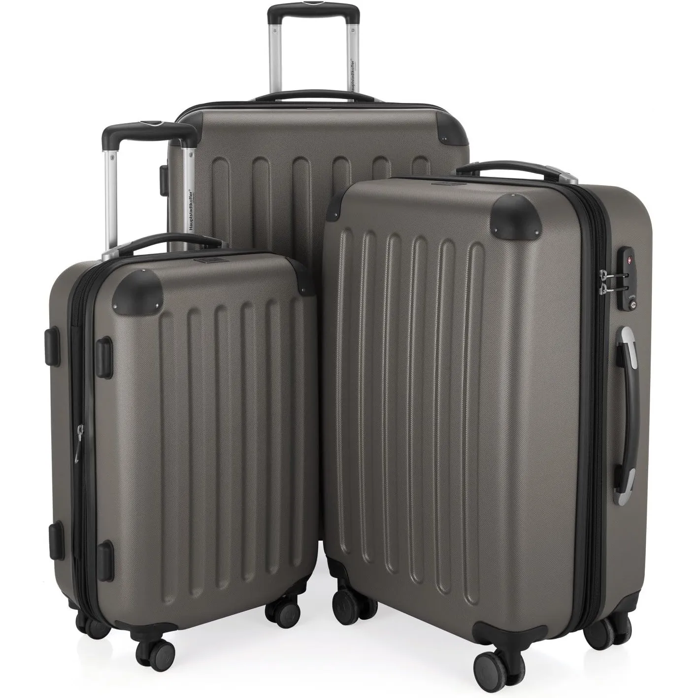 Hauptstadtkoffer Spree - 3er Kofferset, TSA, Trolley-Set, Rollkoffer, Reisekoffer, (S, M & L), Graphit | ABS-Hartschale…
