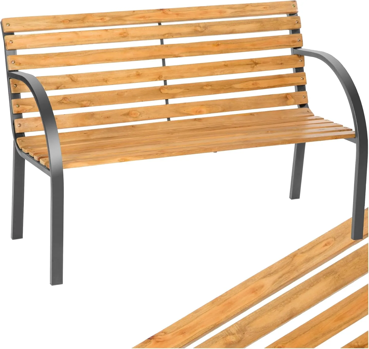 tectake® 2-Sitzer Gartenbank wetterfest, Gartenbank Holz im Landhausstil für Wintergarten Möbel, als romantische Balkon…