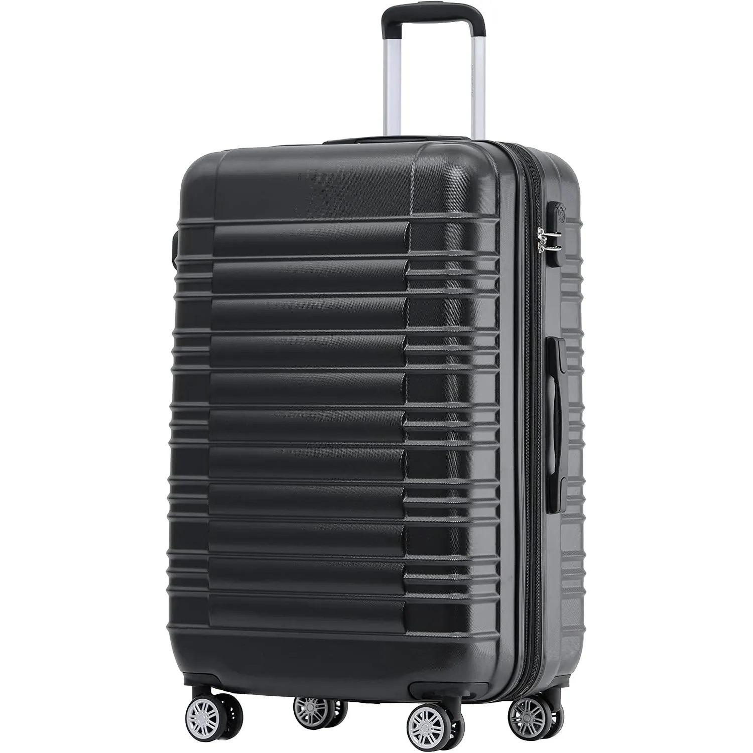 BEIBYE Reisekoffer 2088 Hartschalekoffer Gepäck Koffer Trolley Bordcase Handgepäck M in 14 Farben (Schwarz)