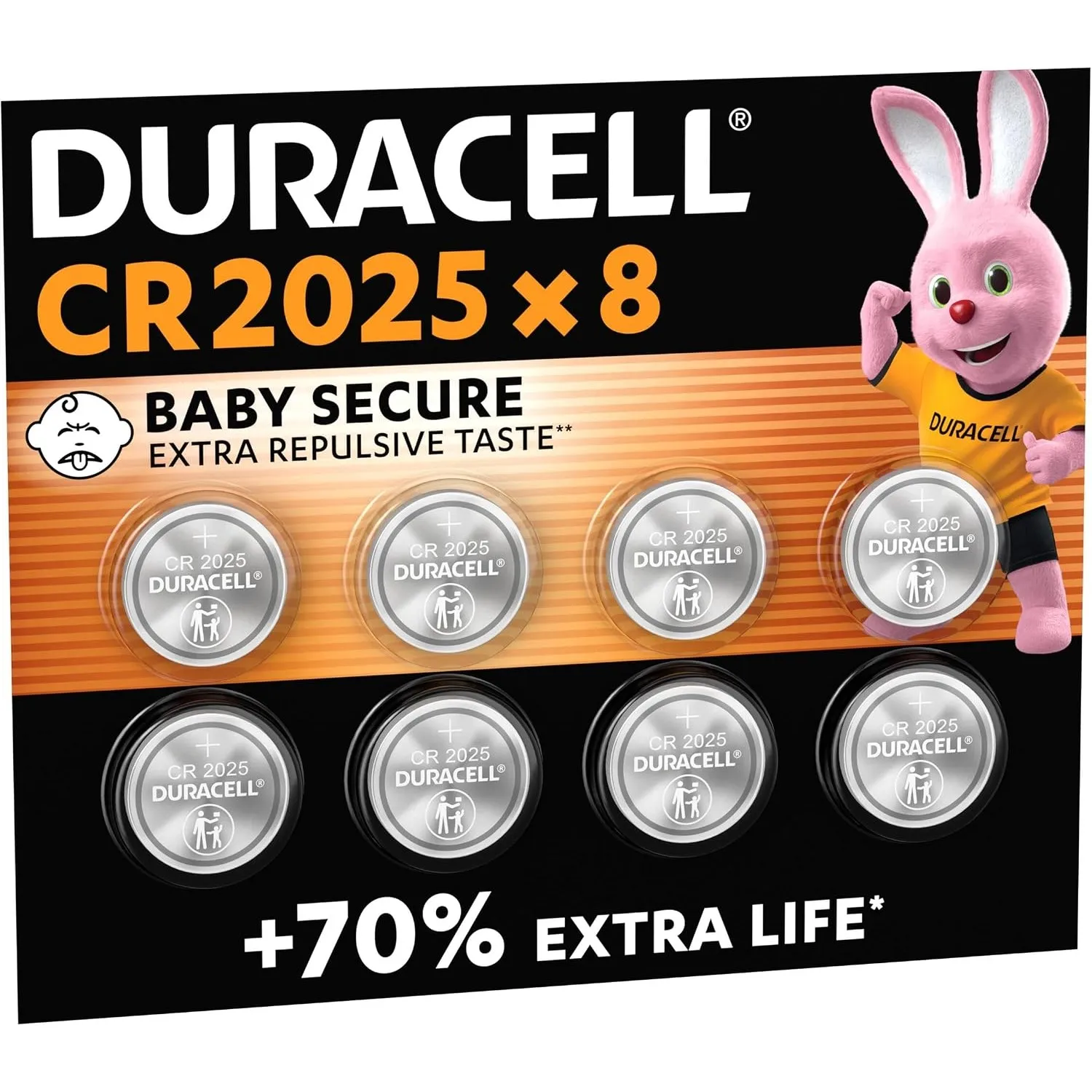 DURACELL 2025 Lithium Knopfzelle (8 Stück) 3V, CR2025