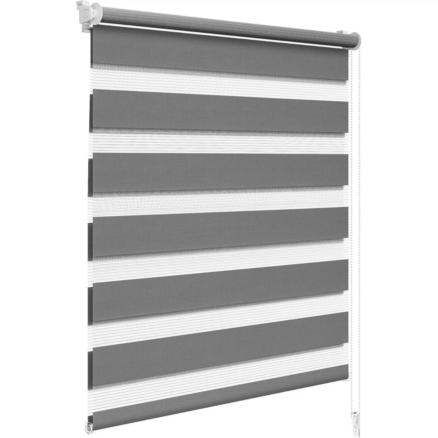 WOLTU Doppelrollo Klemmfix ohne Bohren Dunkelgrau B80 x H150 cm, Duo Rollo lichtdurchlässig Fensterrollo für innen verd…