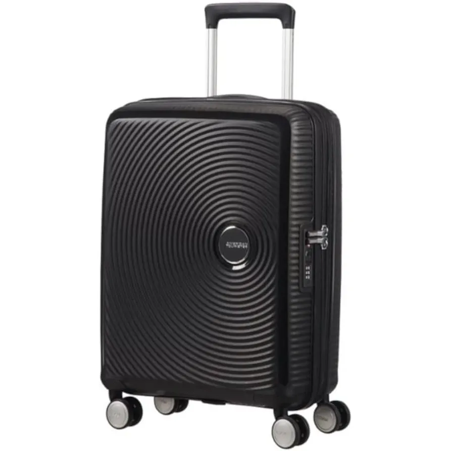 American Tourister Soundbox - Spinner S Erweiterbar Handgepäck, 55 cm, 35.5/41 L, Schwarz (Bass Black)