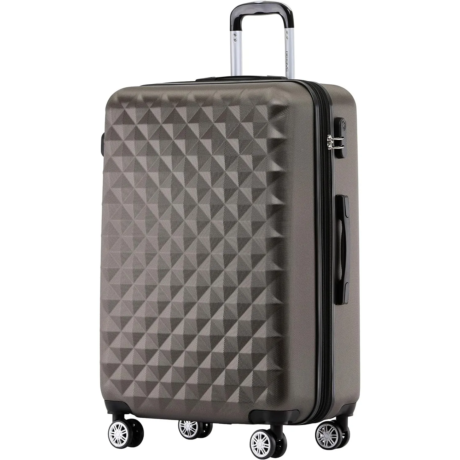 BEIBYE Zwillingsrollen 2066 Hartschale Trolley Koffer Reisekoffer Gepäck M-L-XL-Set (Coffee, XL)