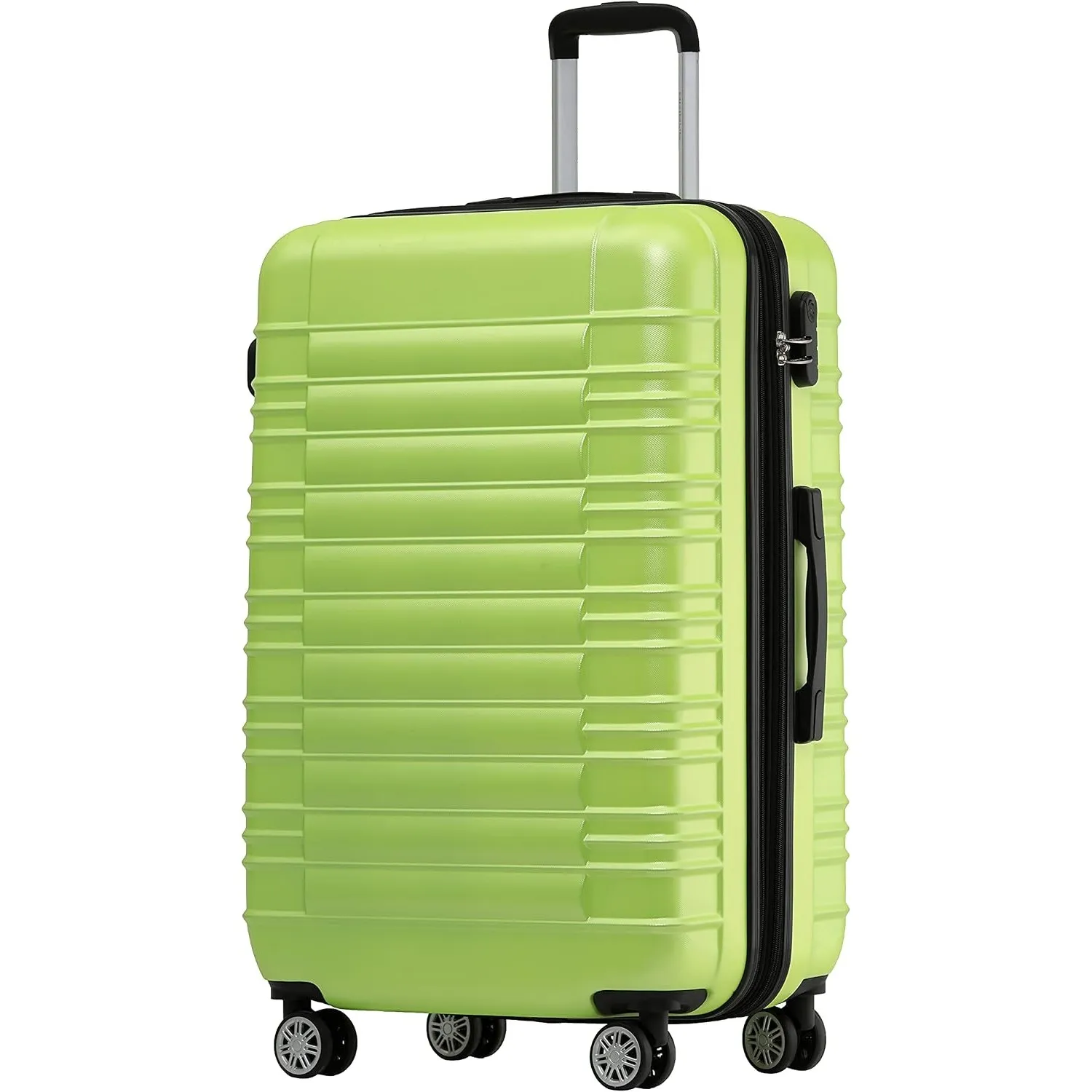BEIBYE 2088 Zwillingsrollen Reisekoffer Koffer Trolleys Hartschale M-L-XL-Set (Green, L)