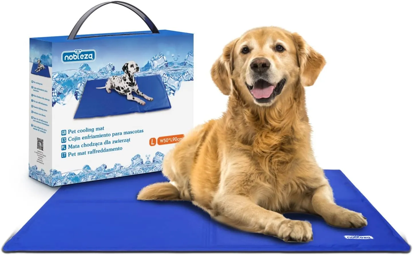 Nobleza Dog Cooling Mat - Self Cooling Non-Toxic Gel Pads for Puppies - Cat Bed - Cooling Mattress for Summer, blue