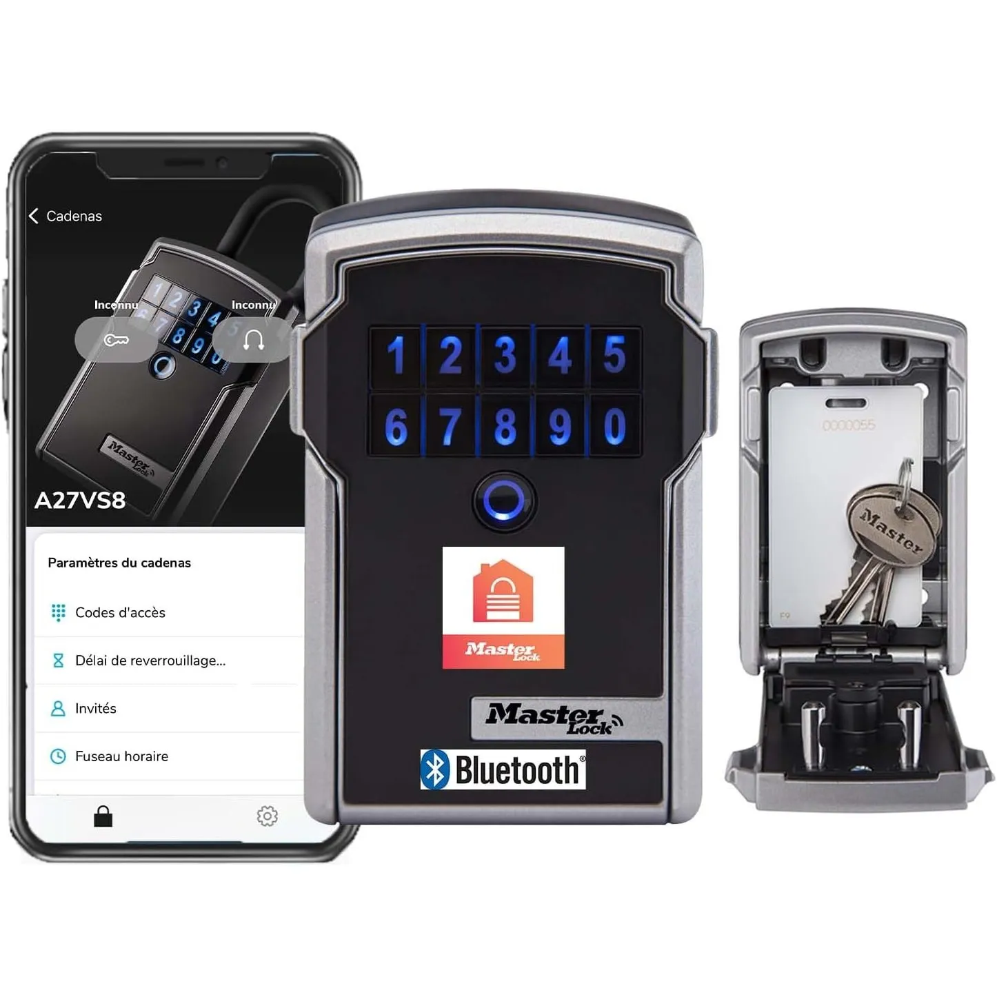 Master Lock Smart Connected Schlüsseltresor, Verschlüsselung nach Militärstandard, Aussen, Wandhalterung, Bluetooth ode…