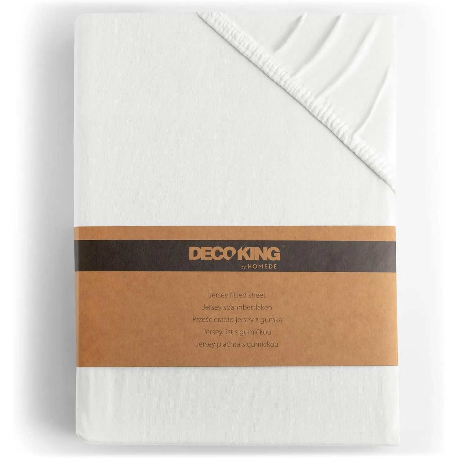 DecoKing Spannbettlaken 220-240x220+30 100% gekämmte Baumwolle Weiß Amber | Spannbetttücher Jersey Boxspringbett