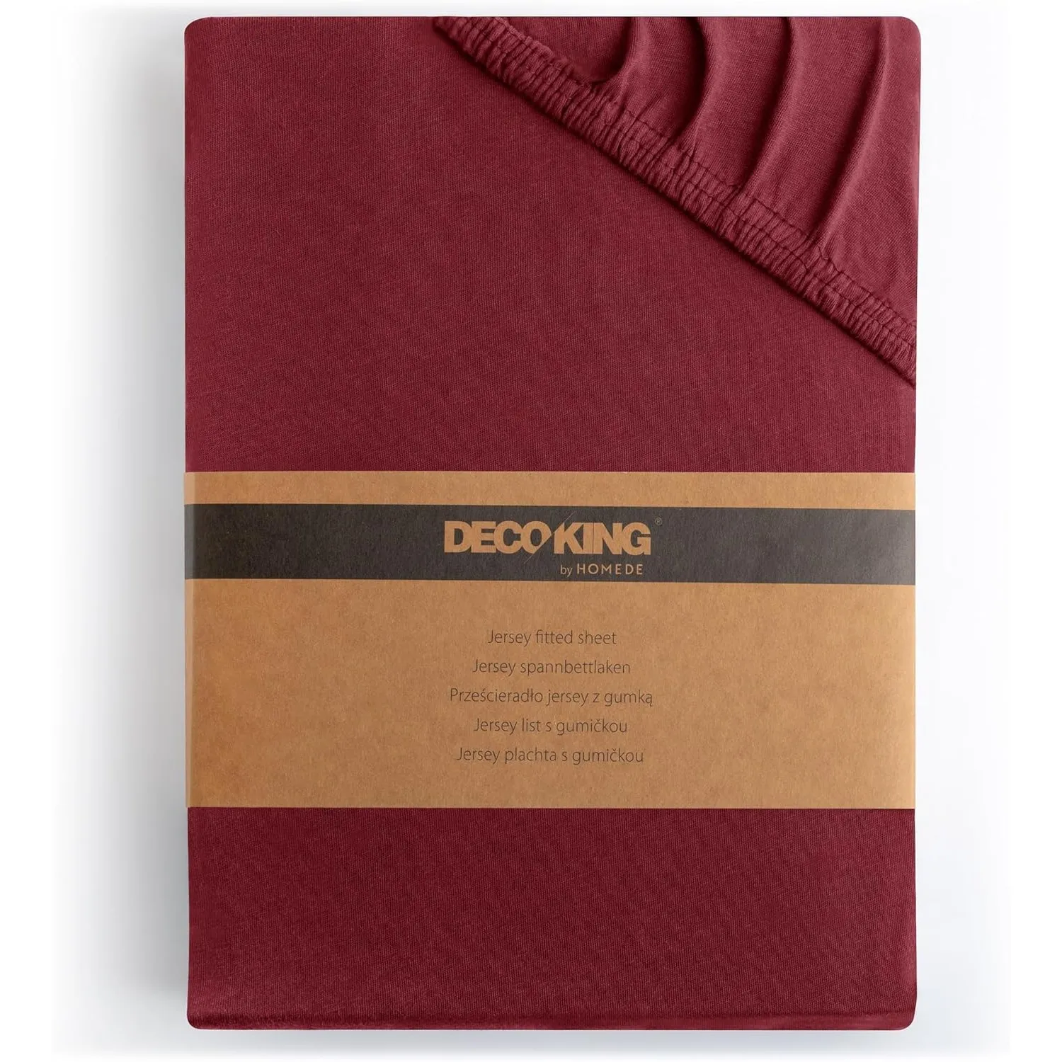 DecoKing Spannbettlaken 200x220 220x240 cm 100% gekämmte Baumwolle Amber | Bordeaux Spannbetttücher Jersey Boxspringbet…
