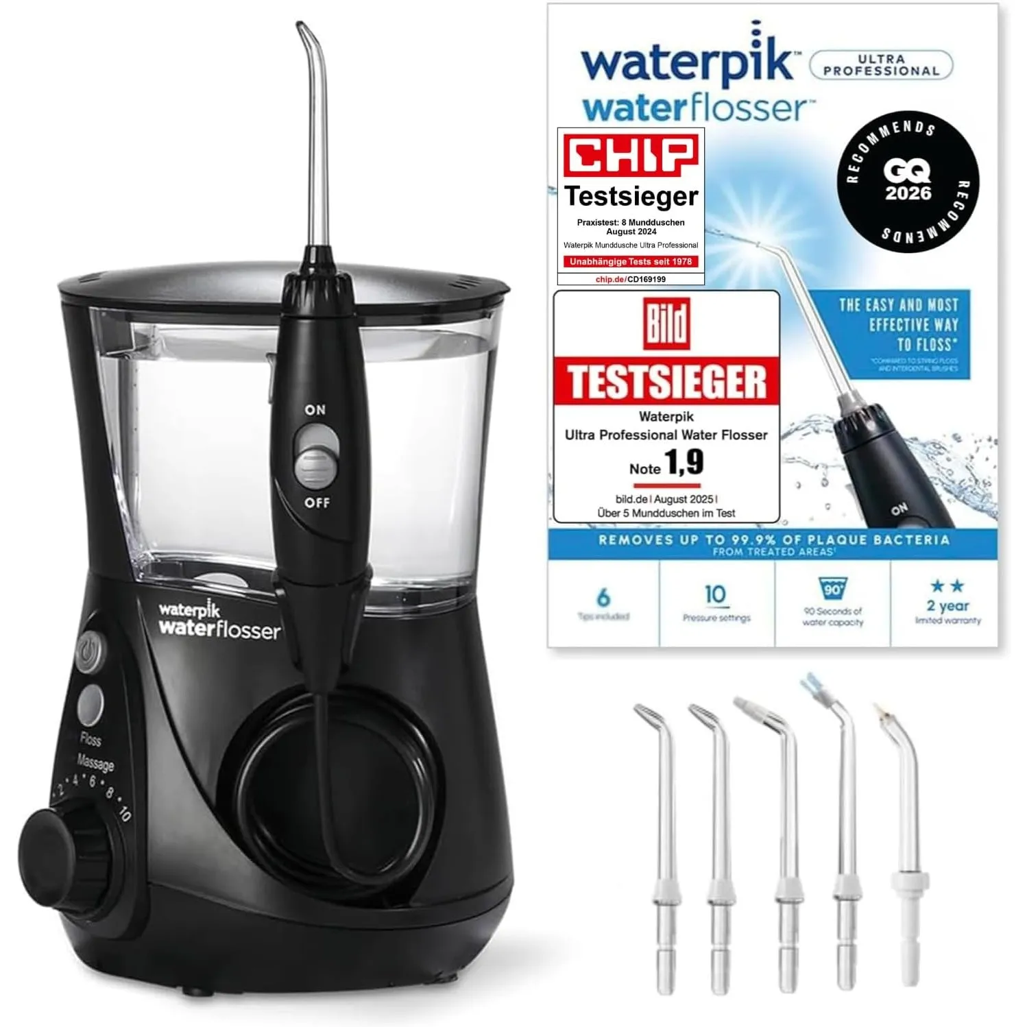 Waterpik Ultra Pro Munddusche, Mehrfach Testsieger 2026, 10 Druckstufen