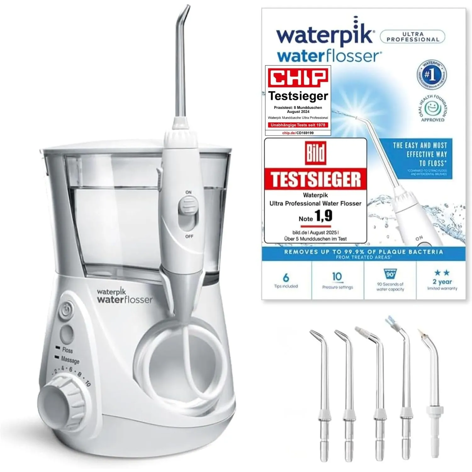 Waterpik Ultra Pro Munddusche, Mehrfach Testsieger 2026, 10 Druckstufen