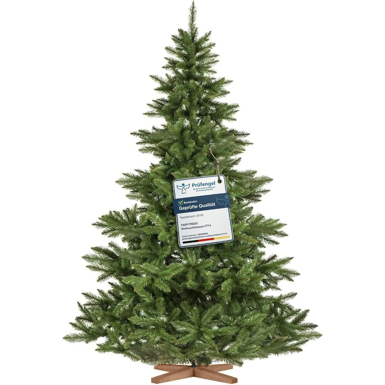 FairyTrees Weihnachtsbaum künstlich 220 cm NORDMANNTANNE TESTSIEGER