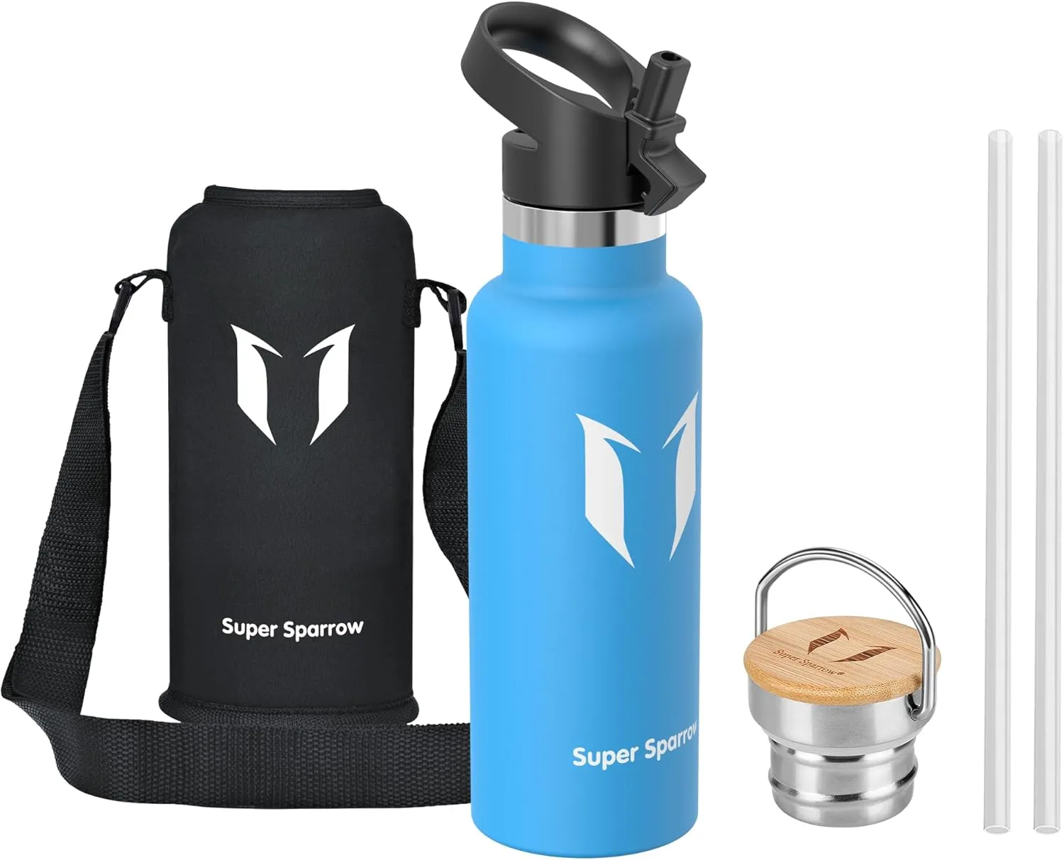 Super Sparrow Stainless Steel Water Bottle, 350 ml, 500 ml, 620 ml, 750 ml, 1 L, Leak-Proof Thermos Flask, BPA-Free Wat…