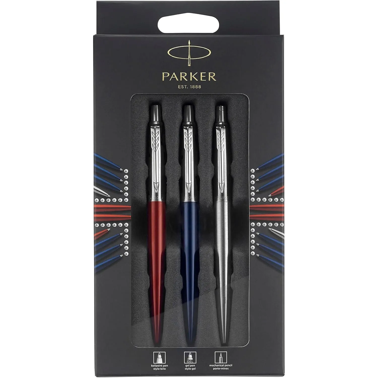 Parker Jotter London Trio Discovery Pack: Kugelschreiber (Royal Blue) | Gelstifte (Red Kensington) & Druckbleistift (Ed…
