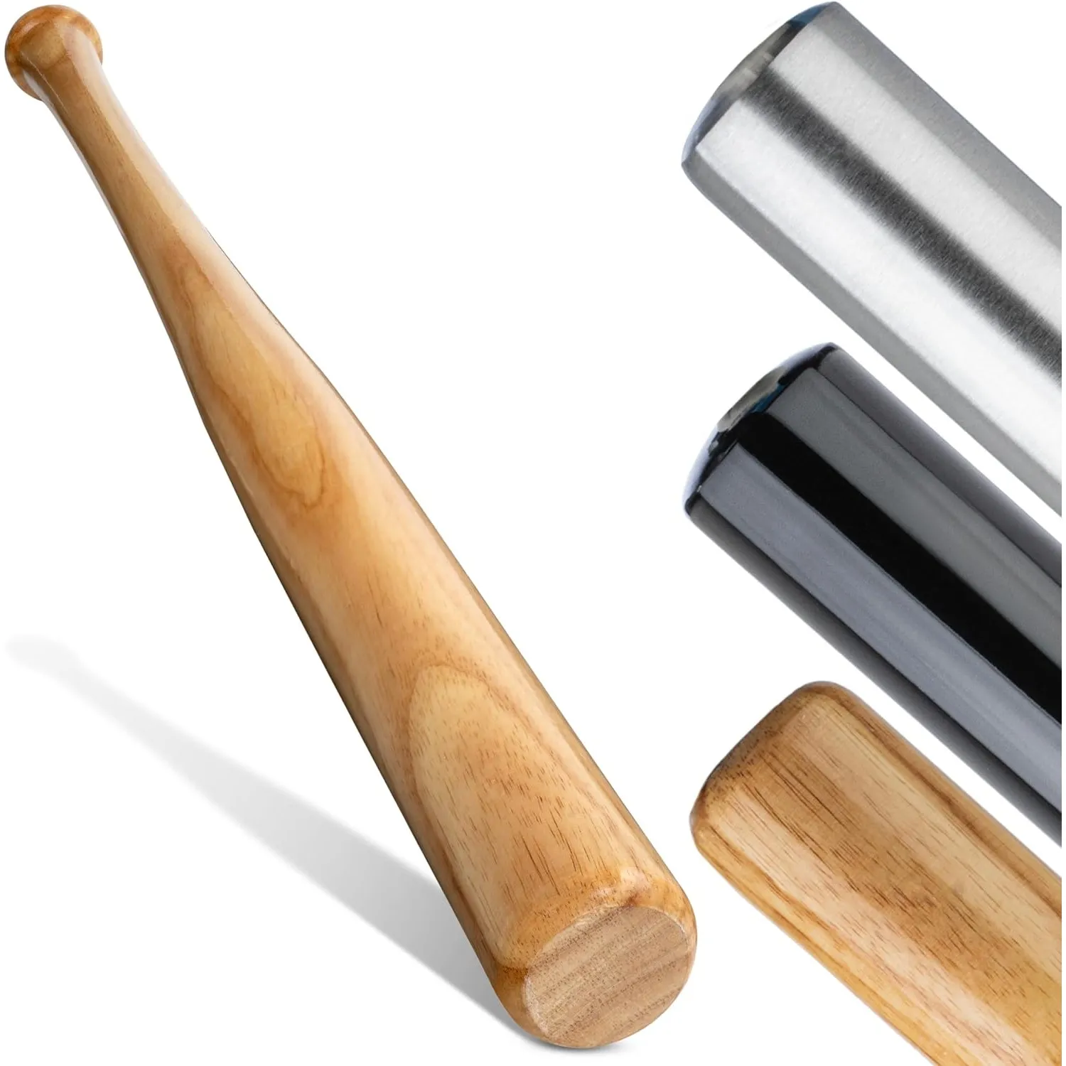 HELDENWERK® Baseballschläger aus Holz oder Aluminium 31 Zoll extra robust | Rutschfester ergonomischer Griff, Hartholz …