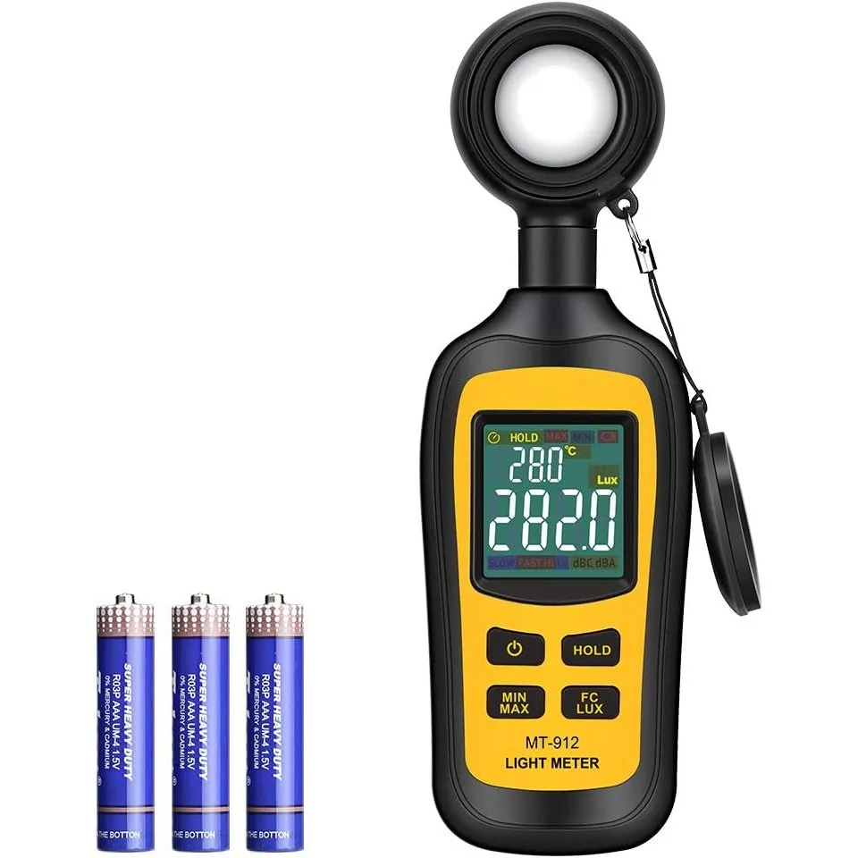 Digital Luxmeter Tragbare Photometer Belichtungsmesser Beleuchtungsstärke Lichtmesser mit Bereich bis zu 200.000 Lux un…