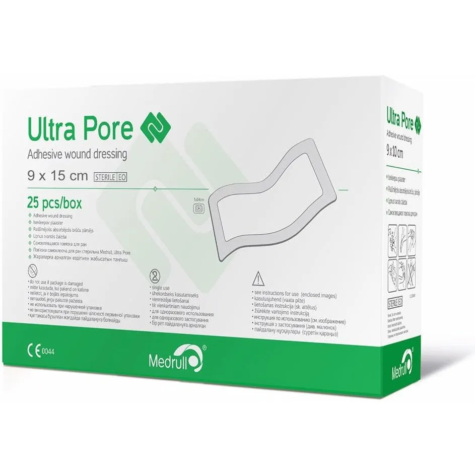 Medrull Steril Wundpflaster 9x15 cm Pflaster ULTRA PORE Sensitiv Sterile Wundverband - Starke Klebekraft - Schützt bei …