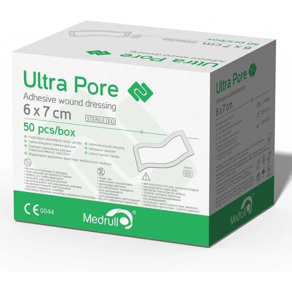 Medrull Ultra Pore Sterile Wundauflagen 6x7 cm, 50er-Pack