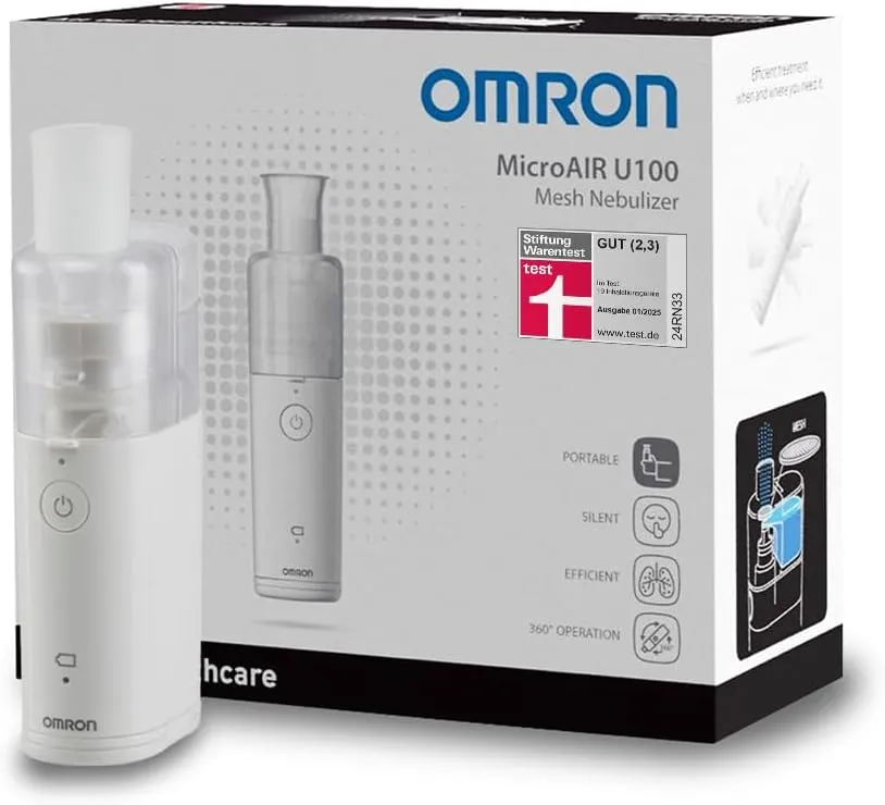 OMRON MicroAir U100 Tragbares Inhaliergerät. Kompakt, leise Inhalationsgerät für Erwachsene und Kinder, effektiv bei At…