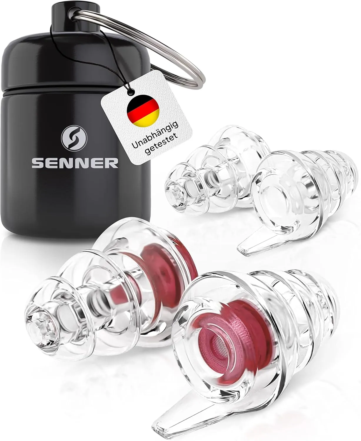 Senner MusicPro - Gehörschutz Ohrstöpsel Konzert, Festival, Musik und Party - Gehörschutz für Musiker, mit Schlüsselanh…