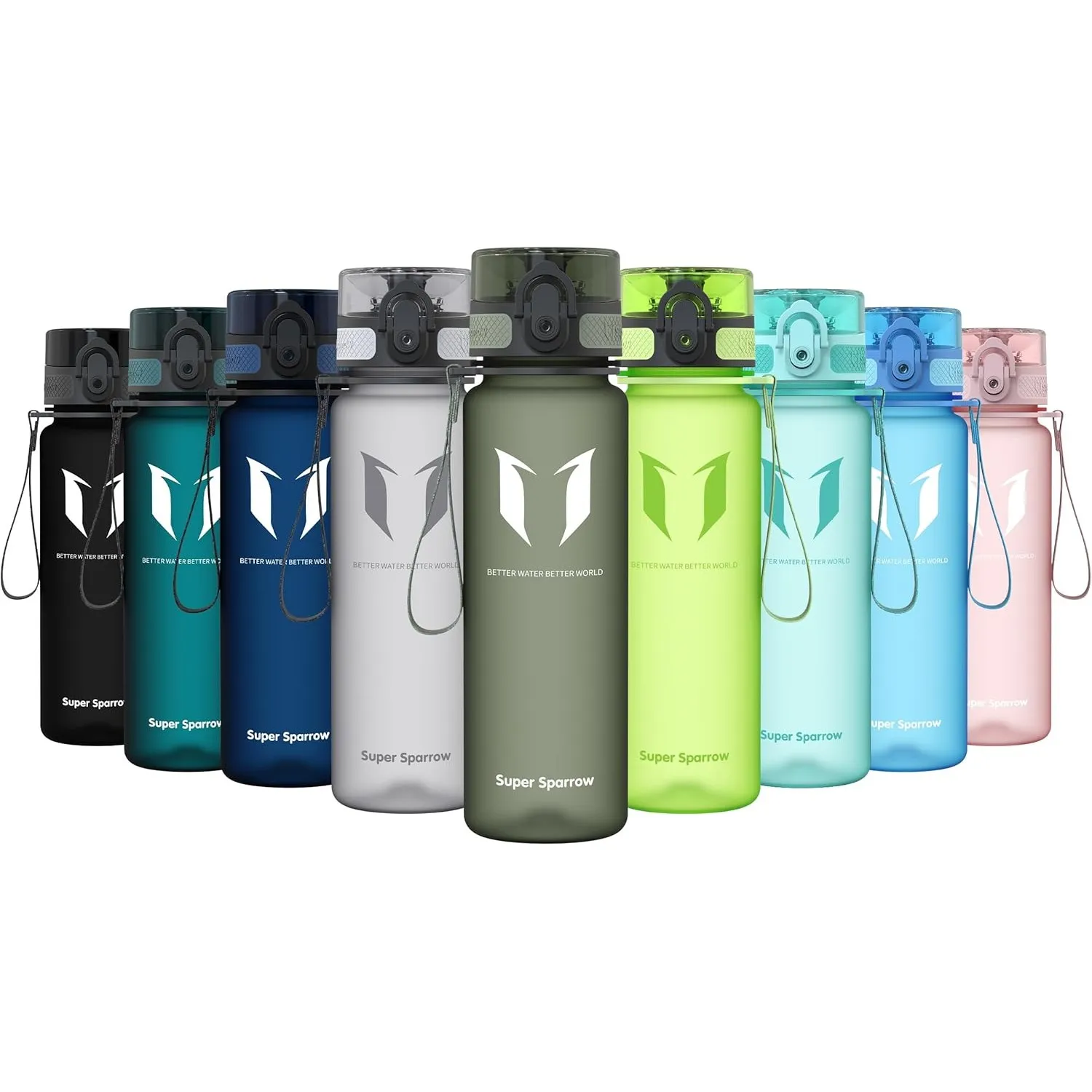 Super Sparrow Trinkflasche - Tritan Wasserflasche - 350ml, 500ml, 750ml, 1000ml - BPA-frei - Ideale Sportflasche - Spor…