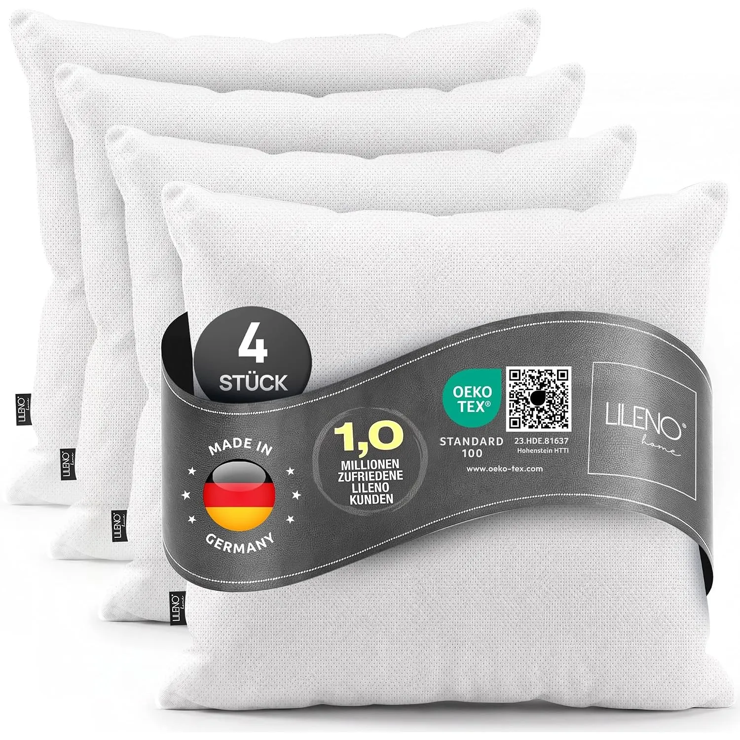 LILENO HOME 4er Set Kissenfüllung 50x50 cm - 40°C waschbares Innenkissen
