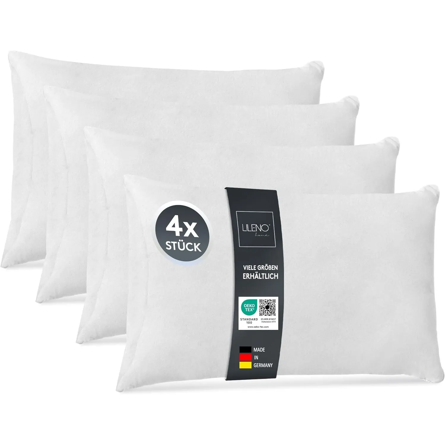 LILENO HOME Kissenfüllung 40x60 (4er Set) | Pralle Füllung für Couchkissen & Dekokissen | Wolkenweiches Sofa Pillow & S…
