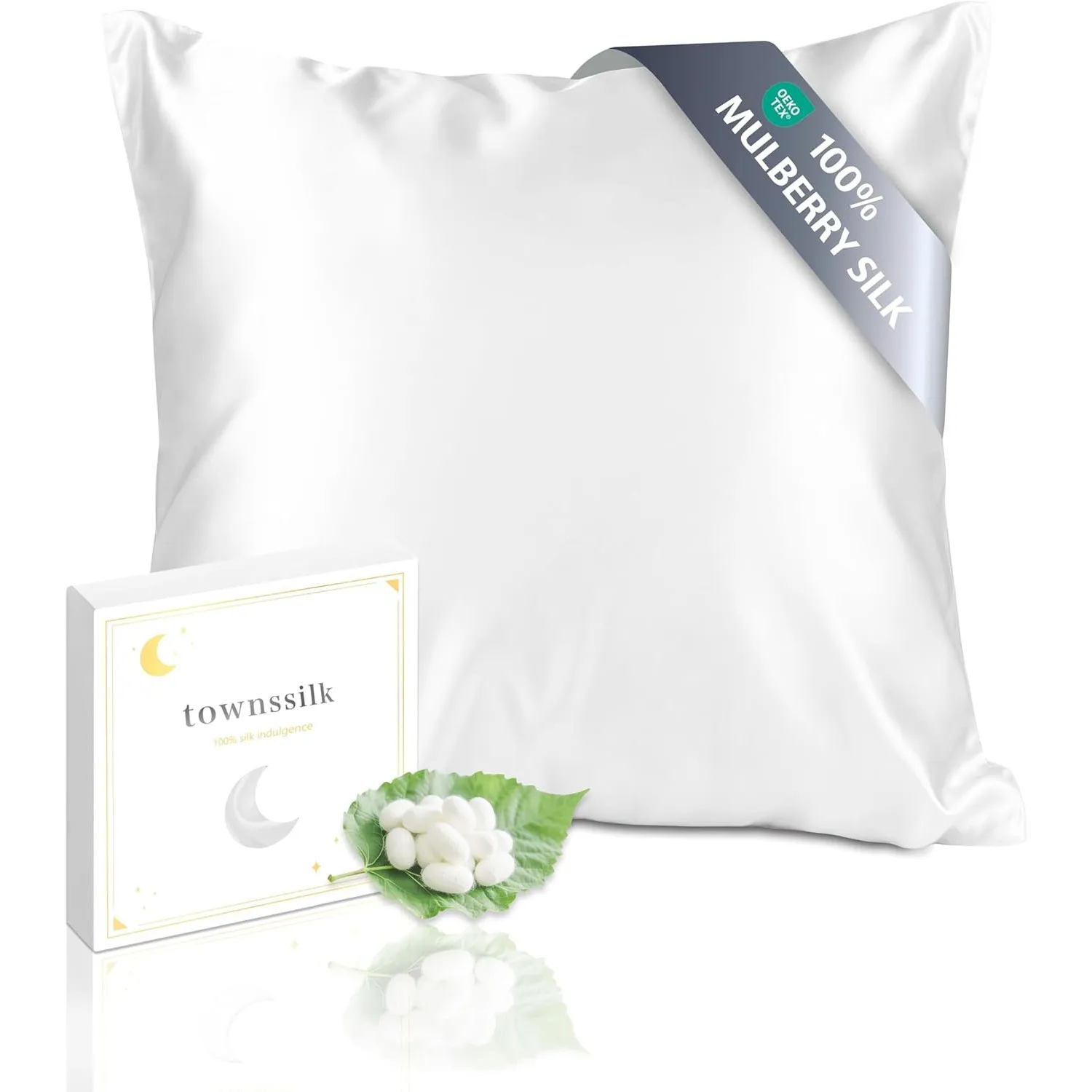 townssilk Seidenkissenbezug 80x80cm – 100% Maulbeerseide, 19mm, beidseitig Seide, Oeko-TEX Zertifiziert, Güteklasse 6A,…