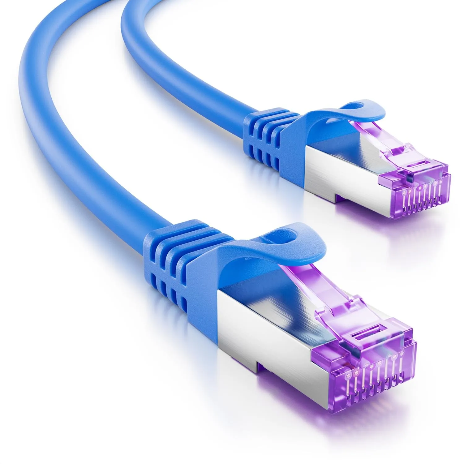 deleyCON 20m CAT7 Netzwerkkabel RJ45 10 Gigabit SFTP PiMF - Blau