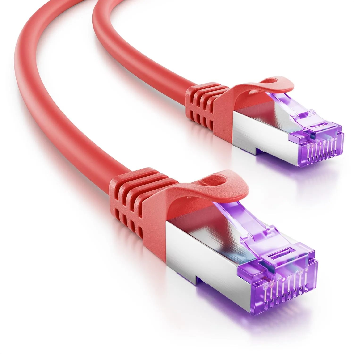 deleyCON 3,0m CAT7 Netzwerkkabel RJ45 10 Gigabit SFTP PiMF - Rot